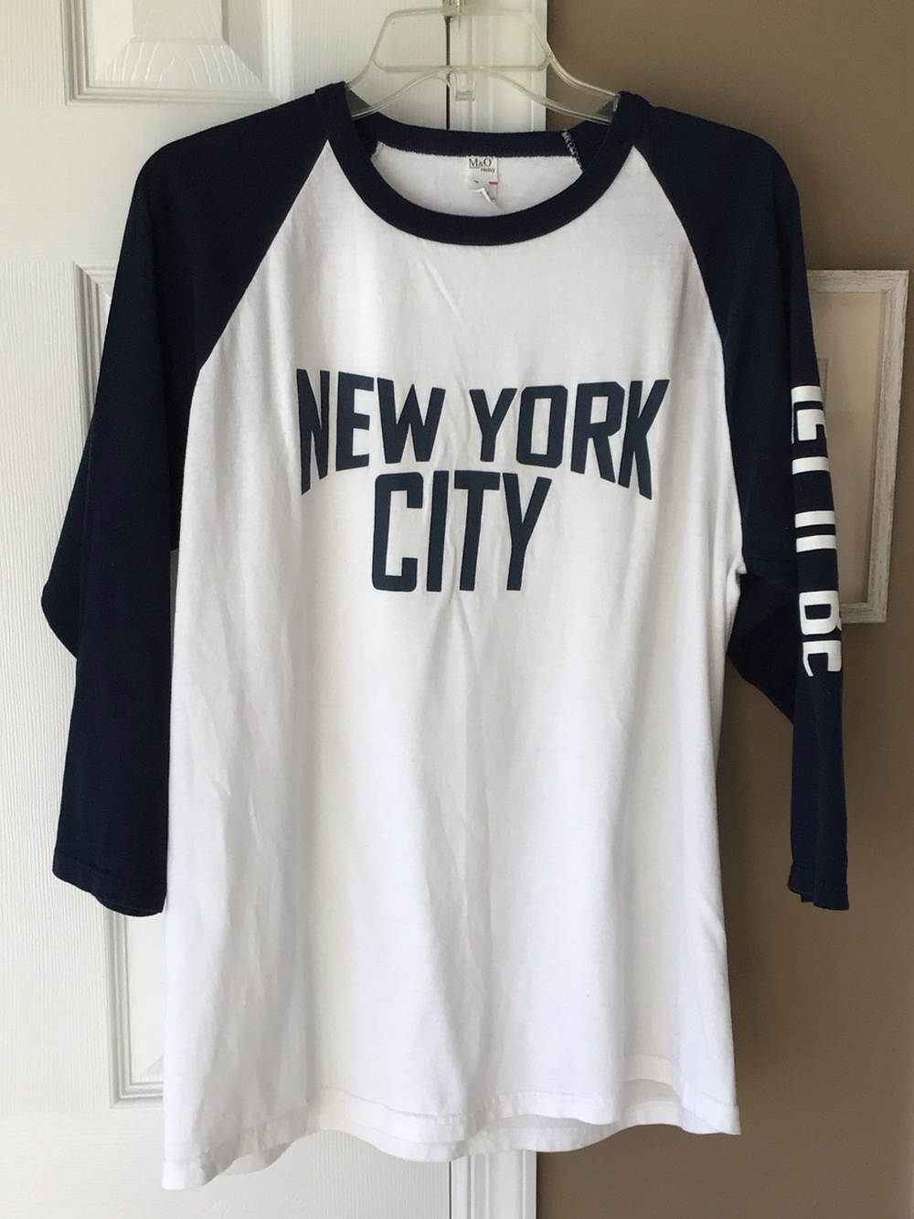 Unbranded Kids' New York City Raglan Tee - White & Navy